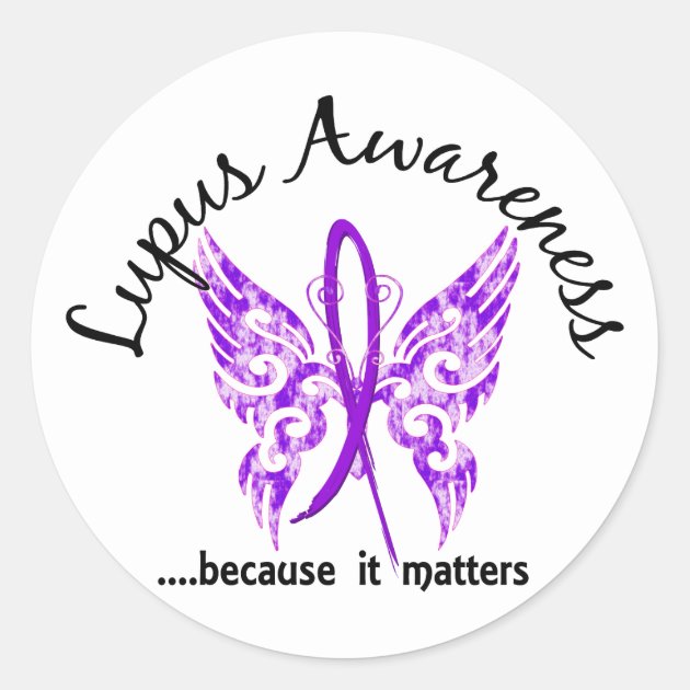 Grunge Tattoo Butterfly 6.1 Lupus Classic Round Sticker - 17651 Reviews